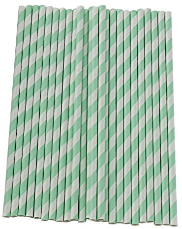 Lot de 25 pailles en papier, mariage, Noël, fête, décoration, vert, taille unique
