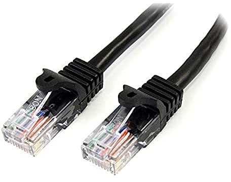 StarTech.com 5m Black Cat5e Snagless RJ45 UTP Patch Cable - 5 m Patch Cord - Ethernet Patch Cable - RJ45 Male to Male Cat 5e Cable (45PAT5MBK)