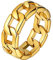 U7 Ringe Herren 18k vergoldet Fingerring Punk Massiv Kettenring Gotik Großer Ring Panzerkette Cuban Link Rockerring Statement Ring Street Style Modeschmuck für Männer Damen(Ring Größe 67.2)