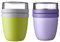 Mepal | Lunchpot Ellipse Mixed | Lemon Lime + Vivid Lilac | Müslibecher to go | Unterteilung für Joghurt & Müsli | 500 ml + 200 ml | Geeignet für Gefrierschrank, Mikrowelle & Spülmaschine