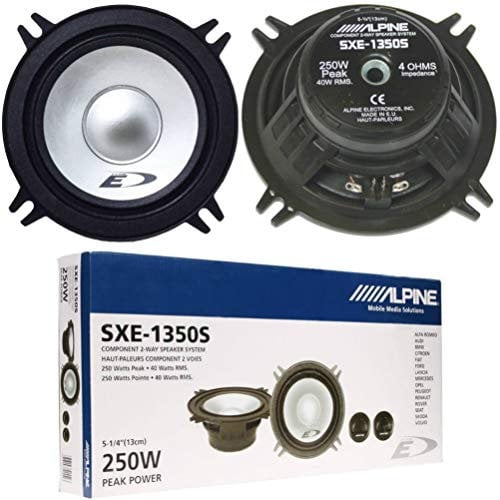 1 Kit a 2 vie compatibile con ALPINE SXE-1350S da 13,00 cm 130 mm 5 altoparlanti diffusori grigi 40 watt rms 250 watt max impedenza 4 ohm, a coppia