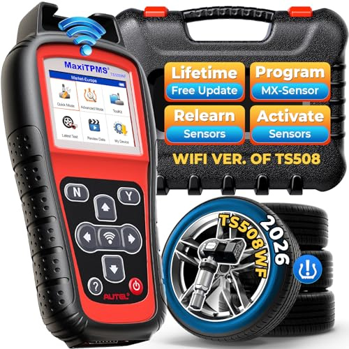 Autel MaxiTPMS TS508WF TPMS Programming Tool, 2026 WiFi Ver. of TS508 TS501 Pro TS408S, Program Autel TPMS Sensors (315/433MHz), TPMS Reset/Relearn/Activate All Sensors, TPMS Scan Tool Read/Clear DTCs
