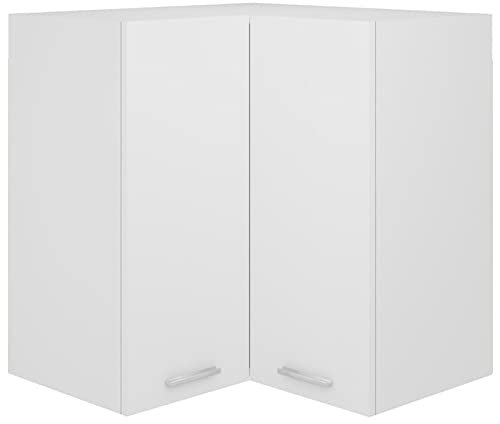 Festnight Küchenschrank Eckhängeschrank Küche Hängeschrank Küchenblock Küchenzeile Küchenmöbel Küchenmodule Küchen Schrank Aufbewahrungsschrank Weiß 57x57x60 cm