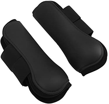 Horse Boot, Soft Horse Sehnenstiefel Set Dämpfung für Pferde(Schwarze Vorderbeine, L)