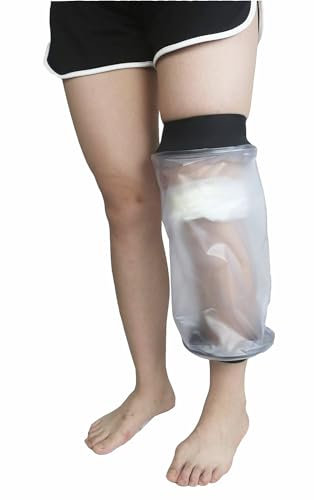 Funda Impermeable para Rodillas Escayolado,Protector de Escayola Rodillas Impermeable, Reutilizable Cubre Escayola Rodillas Mantenga el Vendaje Seco Durante el Baño