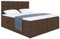 MEBLINI Boxspringbett mit Bettkasten - Gepolstert Doppelbett mit Matratze und Topper - Polsterbett mit Stauraum - Bett mit Kopfteil - Stauraumbett - NILS - 180x200 - H3/Braun Webstoff