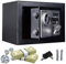 Safe Klein 4.6L Elektronischer Tresor, Möbeltresor mit Zahlenschloss und Schlüssel, Stahltresor mit Doppelbolzen Verriegelung, Boden Wandtresor Für Schmuck Bargeld Sicherheit (Schwarz)