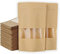SENENQU Lot de 200 Sachet kraft Alimentaire avec Fenetre, 16×22CM Sachet Kraft Zip Réutilisables, Imperméable Sac Kraft Alimentaire Petit Format pour Noix, Nourriture