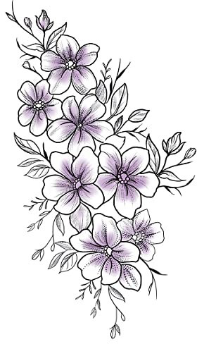 Temporäre tattoos Veilchen - 1 Blatt von Fake tattoos | Blumen Tätowierung | Lila | Veilchen Klebetattoos, Damen - TATTOO YOUR STYLE