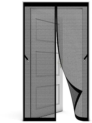 Moustiquaire FenêTre MagnéTique 60 x 185 cm Rideau magnétique anti-insectes Facile à Installer Rideau magnétique pour Portes Balcon Cave Salon Camping car, Noir