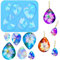 Souarts Resin Silikonform Epoxidharz Formen Silikon Holografisch Effekt, DIY Gießform Harz Silikonformen Anhänger Charms für Ohringe Kette Schmuck Selber Machen(Blau Tropfen)