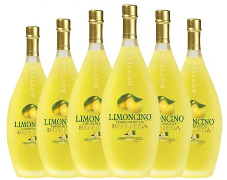 Licores Limoncino Bottega Botella Medium 50 cl (Caja de 6 Botella Medium de 50 cl)