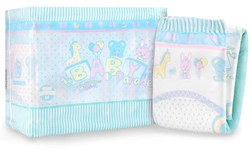 LittleForBig Verstellbarer Klettverschluss Erwachsenen Gedruckten Windeln 10 Stück - Baby Parade (Medium 71-96 CM)