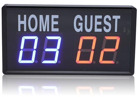Garsent LED-Punktezähler, Tragbare Digitale Elektronische Anzeigetafel mit Fernbedienung, für Sportspiele, Volleyball, Tischtennis, Baseball, Basketball, Anzeigetafeln, Heimgäste
