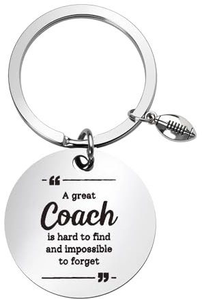 Sisadodo Porte-clés rugby football baseball pour entraîneur, cadeau de remerciement pour entraîneurs, cadeaux de départ à la retraite pour entraîneur, Entraîneur de rugby, S