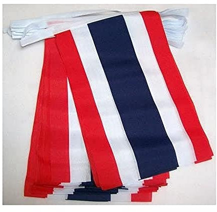 AZ FLAG - Fahnenkette Thailand 6 Meter Mit 20 Flaggen - 21x14 cm - Thailändische Girlande Flaggenkette 14 x 21 cm