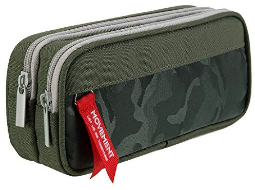 YONZONE Pencil Case Large Capacity Pencil Cases Big Pencil Bag Pouch for Boys Girls, Portable Office Stationery Pen Storage Holder Supplies Adult Makeup Bag with 3 Compartments, Green