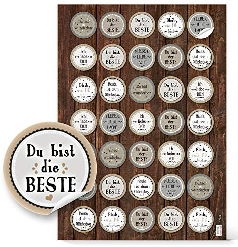 Logbuch-Verlag 35 Geburtstag Aufkleber Liebe Freunde Sprüche Aufkleber Motivation Mut Glück Sticker Karten Verpackungen 3,2 cm