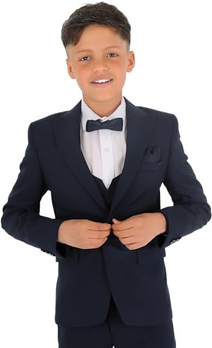 SIRRI Abiti da Sposa Slim Fit per Ragazzi, Set Completo di Abiti Formali a Spina di Pesce da 8 Pezzi