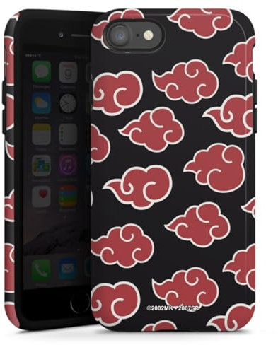 DeinDesign Panzer Handyhülle kompatibel mit Apple iPhone 8 robuste Outdoor Hülle Schutzhülle glänzend Naruto Shippuden Pattern Akatsuki