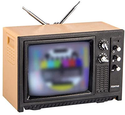 Vintage Old Style Miniature Television TV for 1:12 Doll House, Yellow, ABS Plastic, 0.51*0.35*0.39cm/0.2*0.14*0.15in, Unisex, 3+ Years