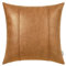 BRAWARM Kissenbezug aus Kunstleder, handgenäht, für Couch, Sofa, Bett, Wohnzimmer, Heimdekoration, 50,8 x 50,8 cm, Hellbraun