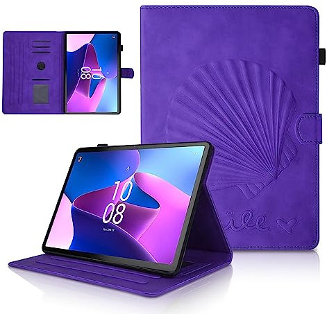 LSPCASA Custodia Lenovo Tab M10 Plus 3rd Gen Supporto Folio Di Piega Antide-Fallo Supporto Automatico Wake/Sleep Lenovo Tab M10 Plus 3rd Gen Cover Viola