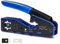 RJ45 Crimpzange, Ethernet-Crimpwerkzeug, All-in-One-Crimper, Abisolierzange, Schneider für Durchführung von Cat6 Cat5e-Steckern mit Ersatzklingen, Blau