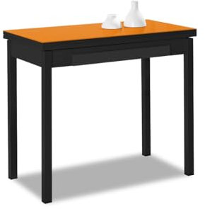 ASTIMESA Mesa de Cocina Tipo Libro, Naranja, 80 x 40 cm a 80 x 80 cm