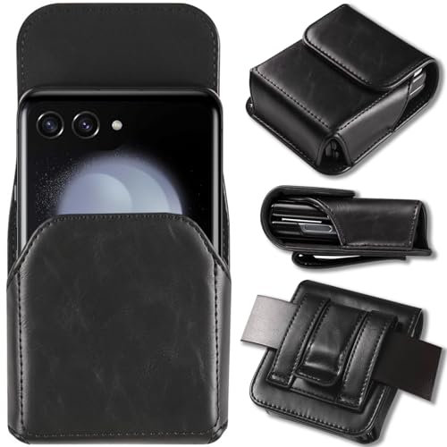 NINKI Gürtel Hülle Für Motorola Razr 40 50 Ultra Telefonhülle,Motorola Razr Plus 2024/2023(Razr+ 2024/2023) Hülle,Flip 6 Case mit Clip Holster handyhülle für Samsung Galaxy Z Flip 5,Z Flip 4,Schwarz