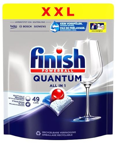 Finish Quantum All in 1 Spülmaschinen Caps, XXL-Pack, 49 Caps