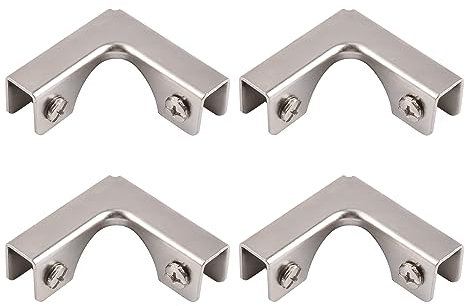 UFURMATE Connettore in vetro, 4 pezzi in acciaio laminato a freddo, morsetti in vetro a 2 vie, connettori senza bordo, supporto per fissaggio o acquario fai da te, paravento in vetro, vetrina, per