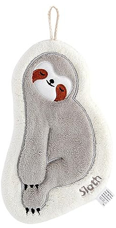 Sharplace Lustiges Faultier-Handtuch zum Aufhängen, Badezimmerhandtücher mit Aufhängeschlaufe, dekorative Küchenwaschlappen, weiches, saugfähiges Handtuch für, GRAU
