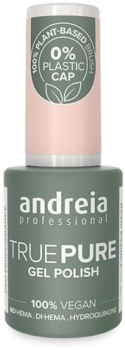 Andreia Professional Hema Free Gel Polish - TRUE PURE 21 Free and 100% Vegan for Sensitive Nails - Semi-Permanent UV LED Soak Off Gel Nail Varnish - Colour T05 Milky Nude 10.5ml