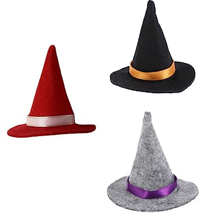 Gadpiparty 3st Weinflasche Hexen Hut Halloween-kostümzubehör Mini-hexenhüte Aus Filz Halloween-hexenhut-Dekorationen Handgefertigte Weinflaschendekoration Stirnband Kleidung Gefühlt Kind