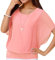 Neineiwu Camicia da donna elegante Batwing Camicetta a maniche corte tunica floreale collo rotondo camicetta, rosa chiaro., S