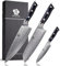 WILDMOK Set di coltelli da cucina damasco da 3 pezzi, set di coltelli da cucina giapponese Damasco Core di acciaio, set di coltelli da chef professionale ultra-affilato e maniglia completa