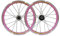 Fixed Gear 16 Zoll 11 Zähne 20 Speichen Felgen Fahrrad Laufradsatz V-Bremsräder Fixie Single Speed Fahrrad vorne und hinten Set für Kinderfahrrad Faltrad BMX MTB (Farbe: Pink, Größe: 16 Zoll)