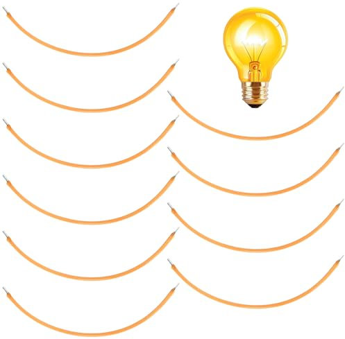 10 Stück LED Filament, 3V, Flexibles Filament, 2200 K Leuchtmittel, LED-Dioden, flexible Filament-Lampenteile, LED-Dioden-Leuchtmittel Filament für selbstgemachtes Spielzeug und Dekoration (130mm)
