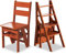 MaGiLL Teleskopleiter, zusammenklappbarer Tritthocker, klappbarer Tritthocker aus Holz, 4-Stufen-Hocker für Erwachsene, Küchen-Holzleitern, kleine Fußhocker (braun)