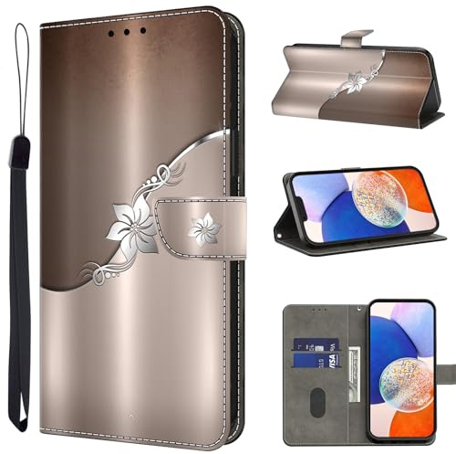 TUOLISG Hülle Samsung Galaxy S10+ Plus Leder [Standfunktion][Kartenfach] Klapphülle Flip Case Magnetisch Klapphülle Wallet Lederhülle Cover Klappbar Schutzhülle für Samsung S10 Plus Hülle -Blume