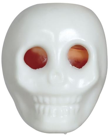 FIESTAS GUIRCA | Elastisches Gehirn mit Würmern (8 cm) - Stressball in Totenkopf-Design - Ideal für Halloween und gruselige Feiern - Weiß