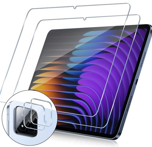 Haofun Protector Pantalla Compatible con Xiaomi Pad 7/7 Pro, 2 Piezas Protectores de Pantalla + 2 Piezas Protectores de Cámara, 9H Dureza Anti-Arañazos Cristal Templado, Ultra HD Protector de Pantalla