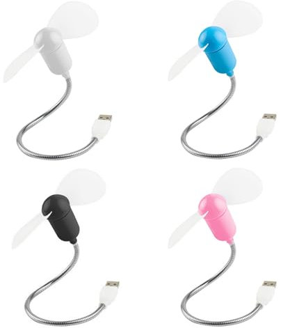 Mini Ventilateur USB en Métal, 4 Couleurs Flexible Power Bank Ventilateur, Ventilateur de Refroidissement Flexible, Ventilateur de Bureau Portable Silencieux pour Ordinateur Portable