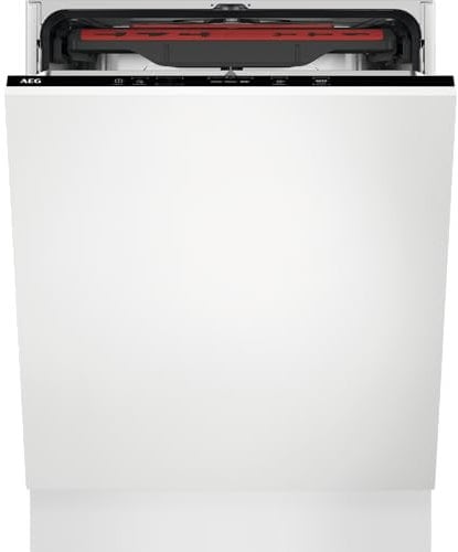 AEG 5000 Series Integrated Dishwasher AirDry Technology FSB54907Z, 60cm, 14 Settings, (Db) 44, Delay Start, Inverter Motor, Height Adjustable Basket, Touch Control, Built-In 820-900x600x550mm, Class C
