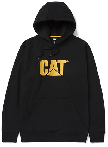 CAT Men's Caterpillar Trademark Hooded Sweatshirt, Black, XXL