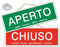 Cartello APERTO e CHIUSO per negozio vetrina studio laboratorio officina bottega (Verde/Rosso) (Standard)