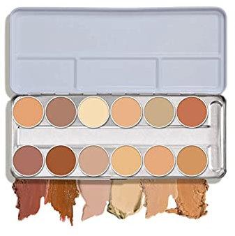 Kryolan 75004 Dermacolor Camouflage Creme Palette 12 Colors, 4 Color Options: A, B, C, Caribbean (C) by Kryola