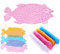 Itian Fisch-Bad Duschmatte mit Rutschfest Saugnapf, Anti-Rutsch Badematte Massage Dusche Badematte für Baby Kinder (Rosa)