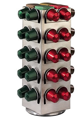 Xavax 111139 Portacapsule Caffe Terrazzo per Nespresso 80 Capsule, Silver